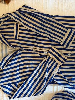 Show Me Your MuMu Navy and Cream Striped Pajama Top